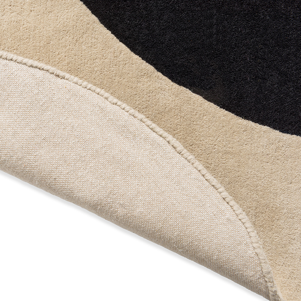 Tapete Designer Lã Flower Spot Cru/Preto