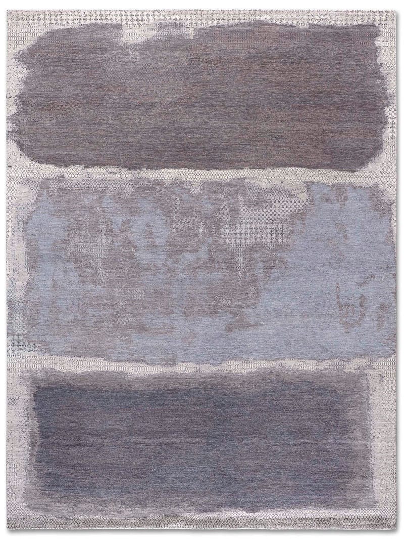 Tapete Grey Light Blue Tecido à Mão | Tamanho: 183 × 274 cm