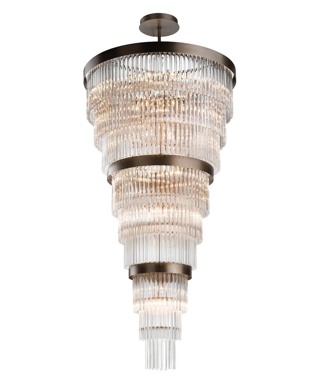 Lustre Redondo Moderno de 3 Anéis em Murano