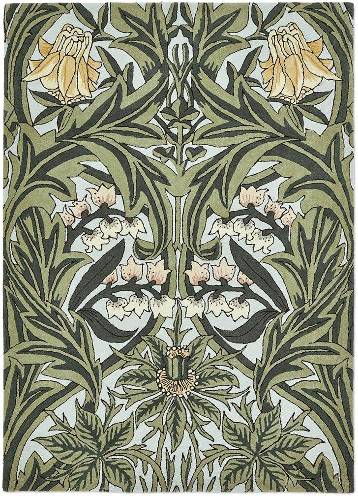 Tapete Lã/Viscose Bluebell Leafy Arb Gr | Tamanho: 250 × 350 cm