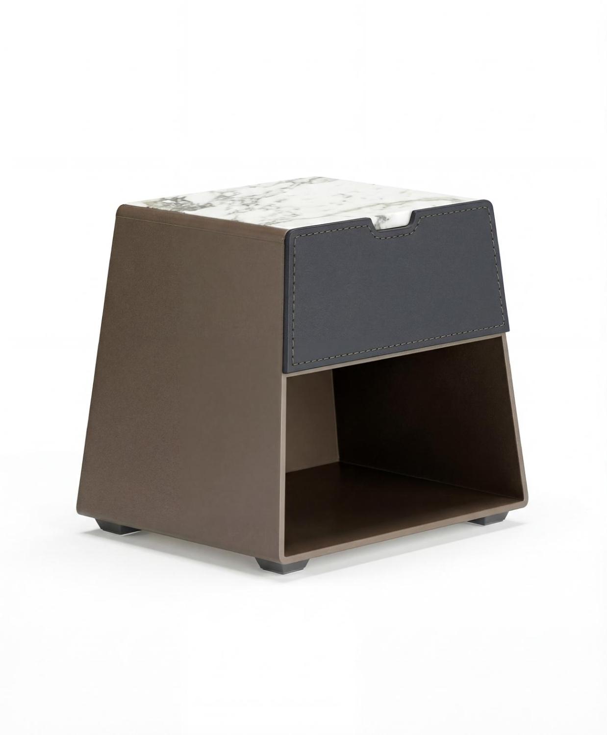 Mesa de Cabeceira Mirzam com Tampo em Mármore