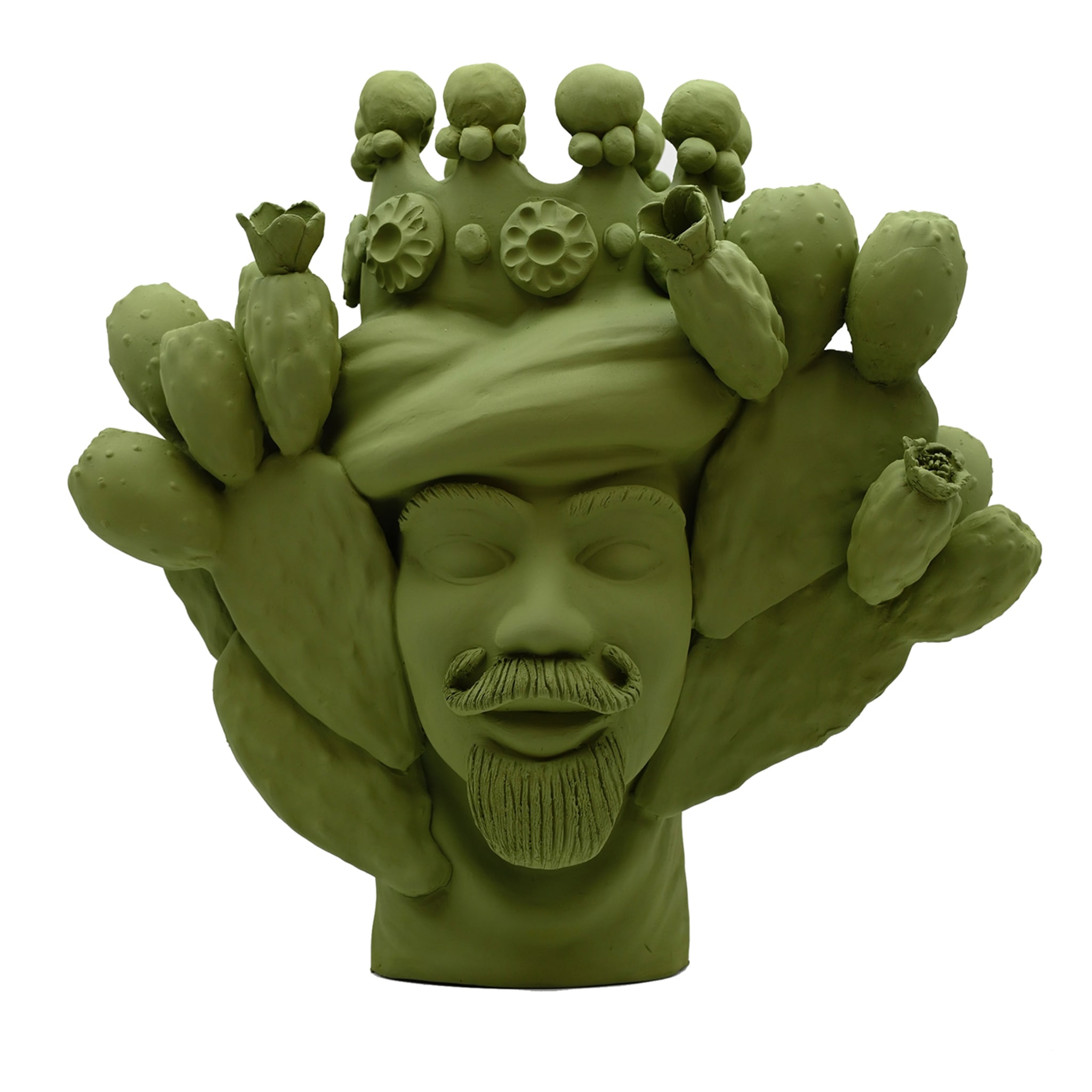 Escultura artesanal Moor's Head verde