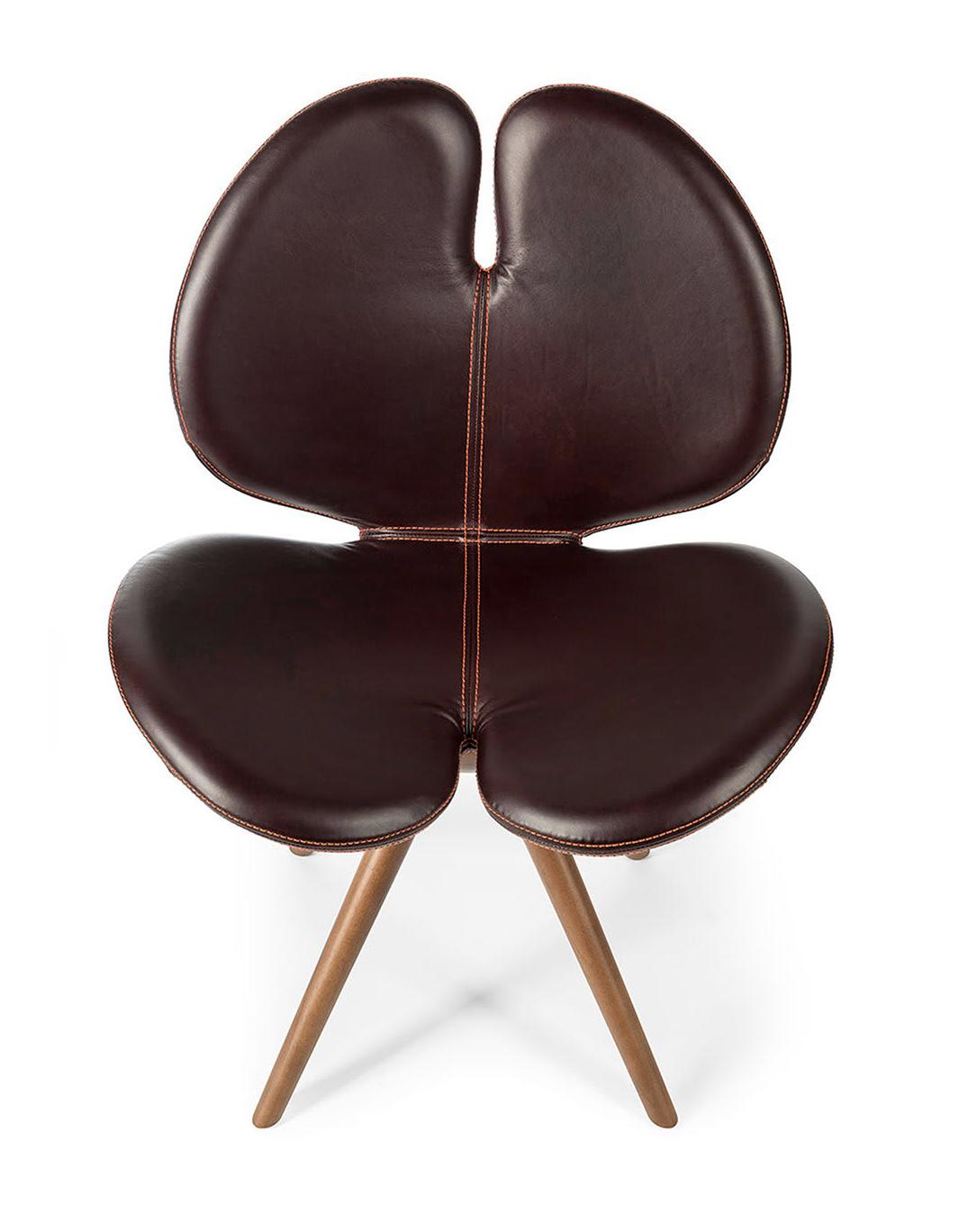 Cadeira Pansè em Lã e Couro