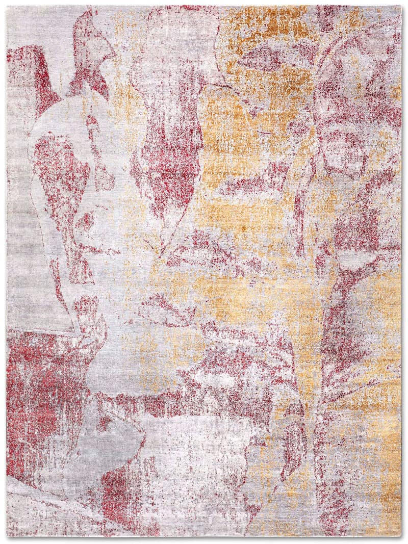 Tapete Dourado / Coral Feito à Mão | Tamanho: 305 × 427 cm