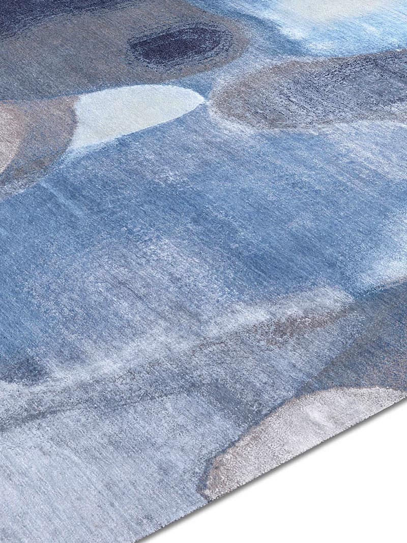 Tapete Azul / Cinzento Feito à Mão Luxury | Tamanho: 250 × 300 cm