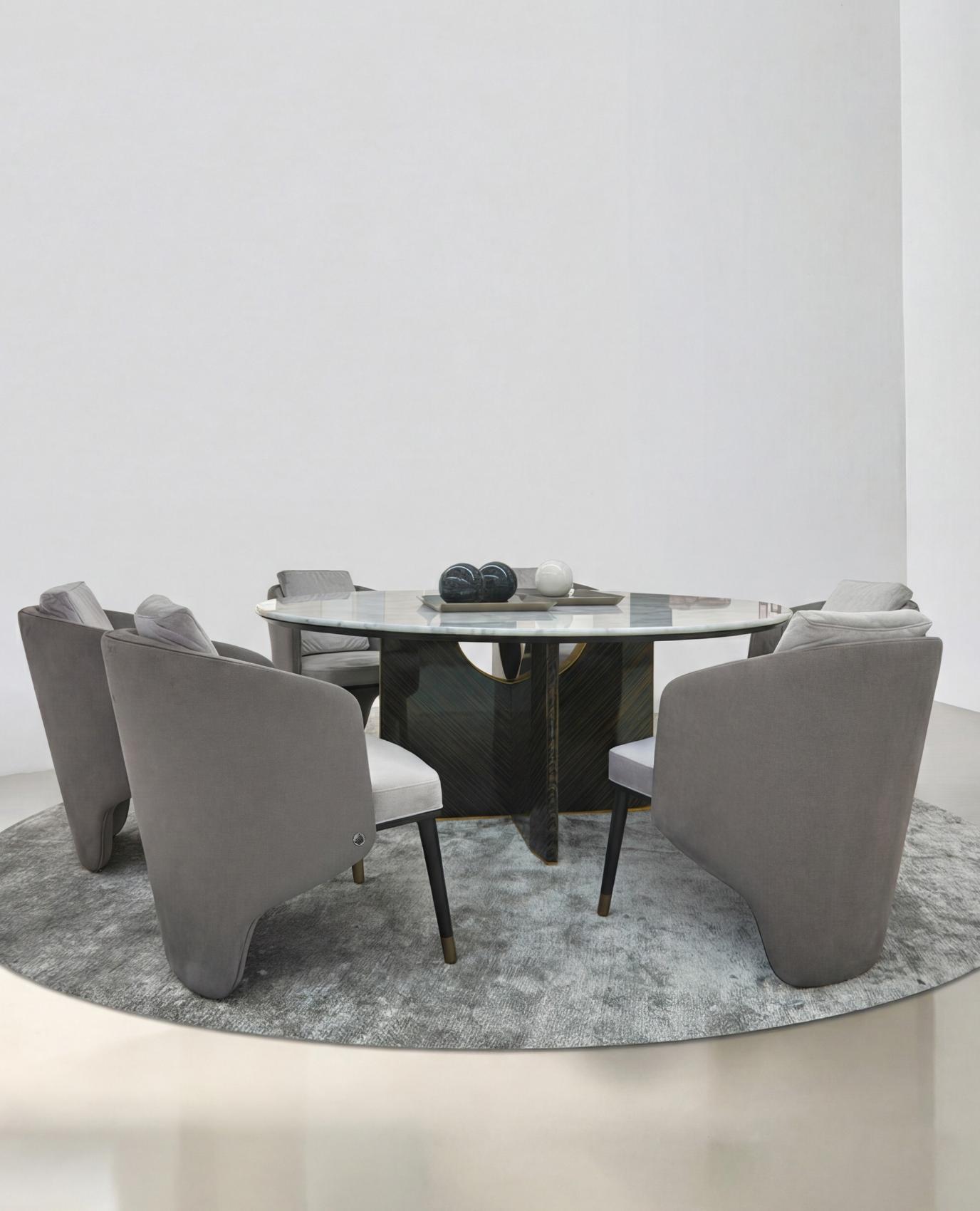 Mesa de Jantar Redonda Modo em Mármore