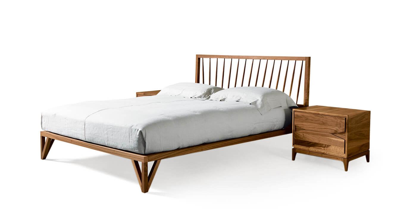 Cama de Luxo Leggiadro | Acabamento: Natural solid walnut