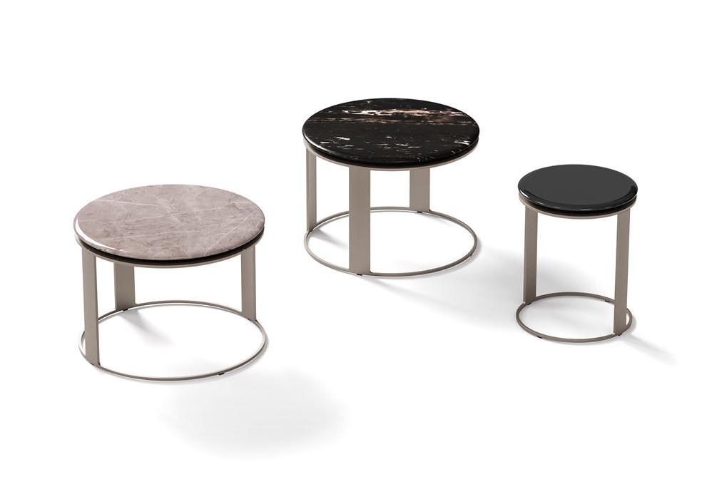 Mesa de Apoio Denis | Tampo: Mármore vermelho | Dimensões: Ø 65 cm