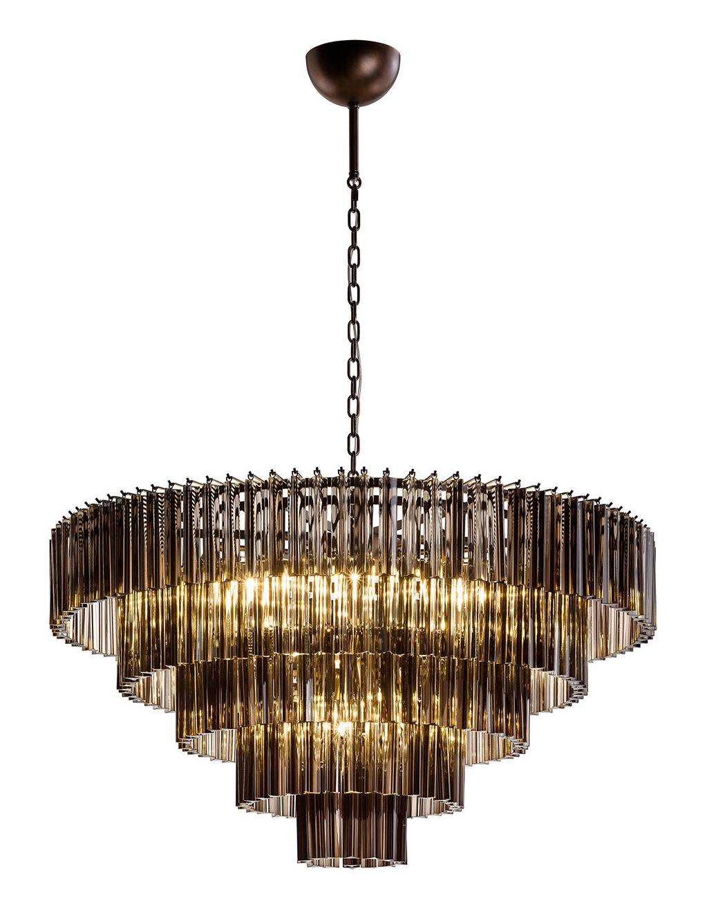 Lustre Redondo com Triedros Chocolate Fumado
