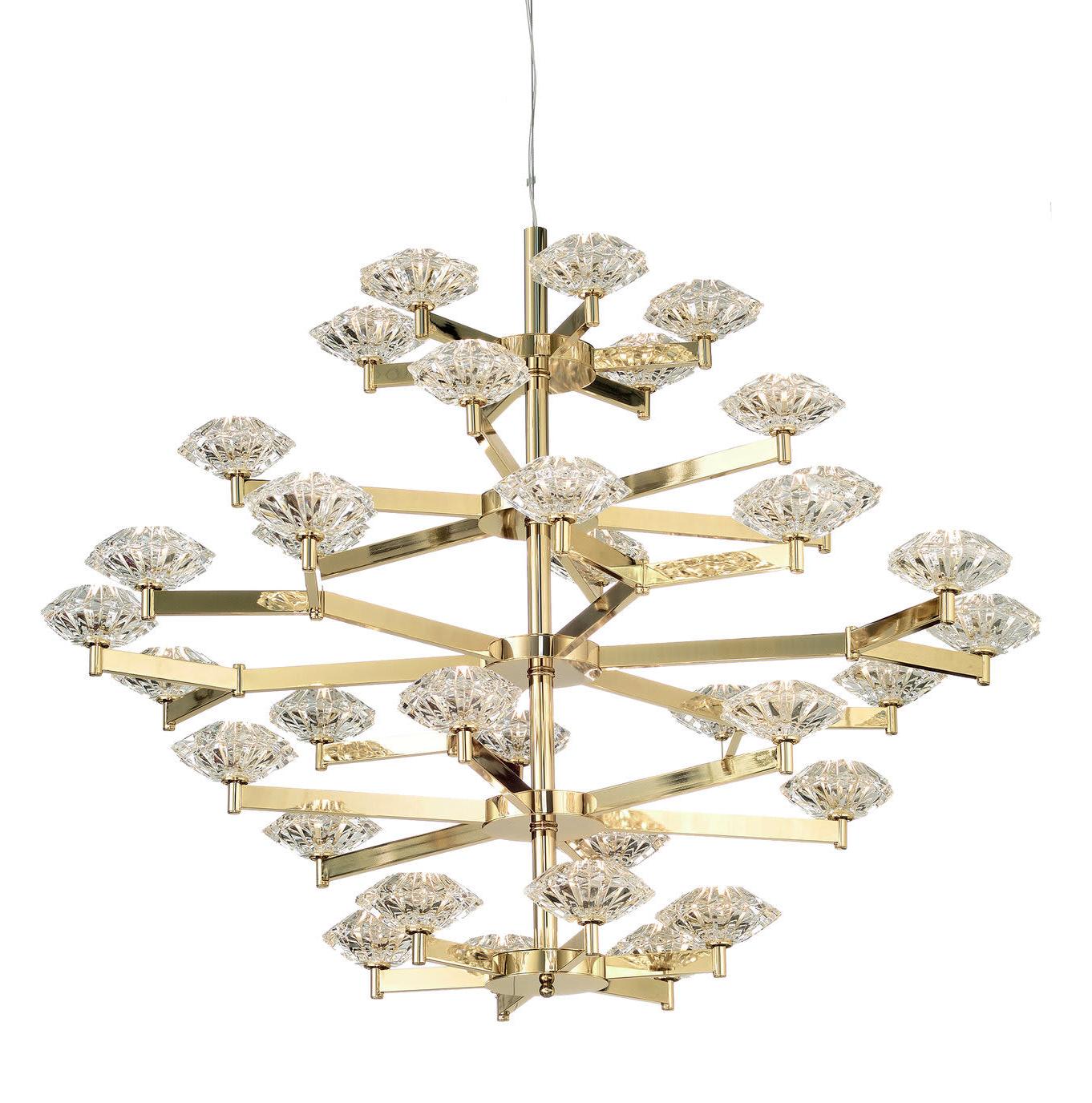 Lustre Art Déco em Cristal Dourado