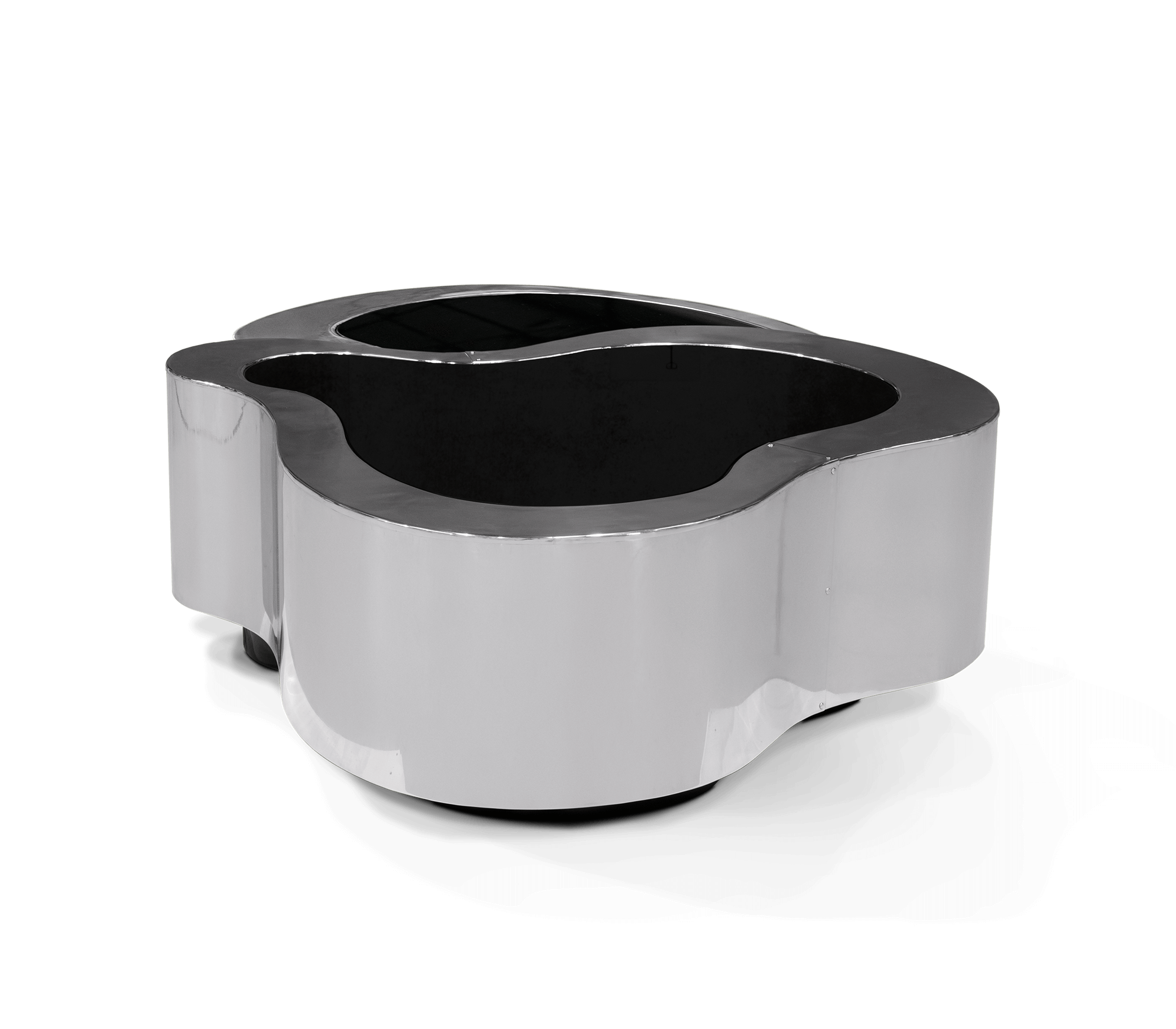 Conjunto de Mesas de Centro Crest Aço Inox Polido