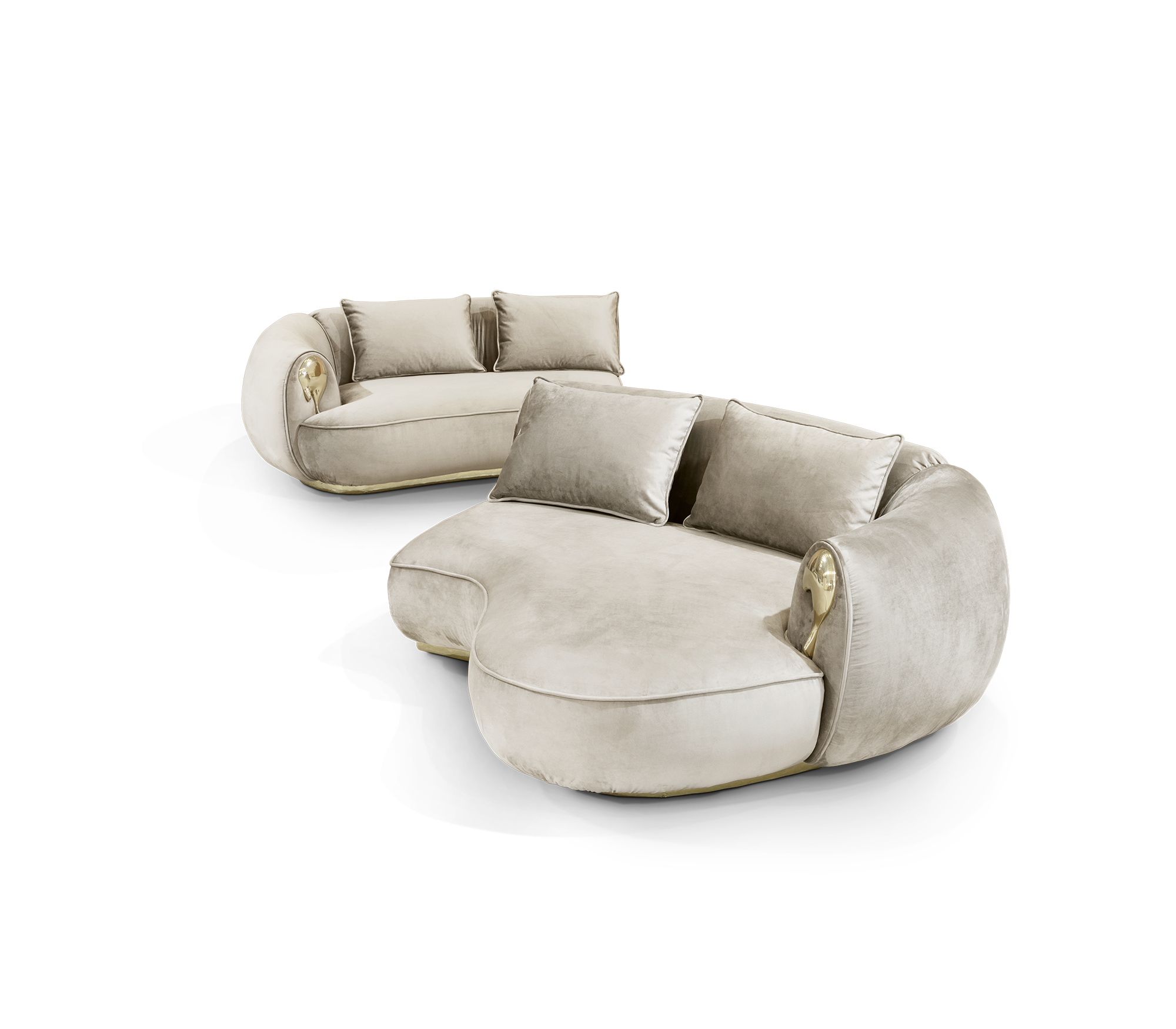 Sofá Curvo Luxe Creme Solara