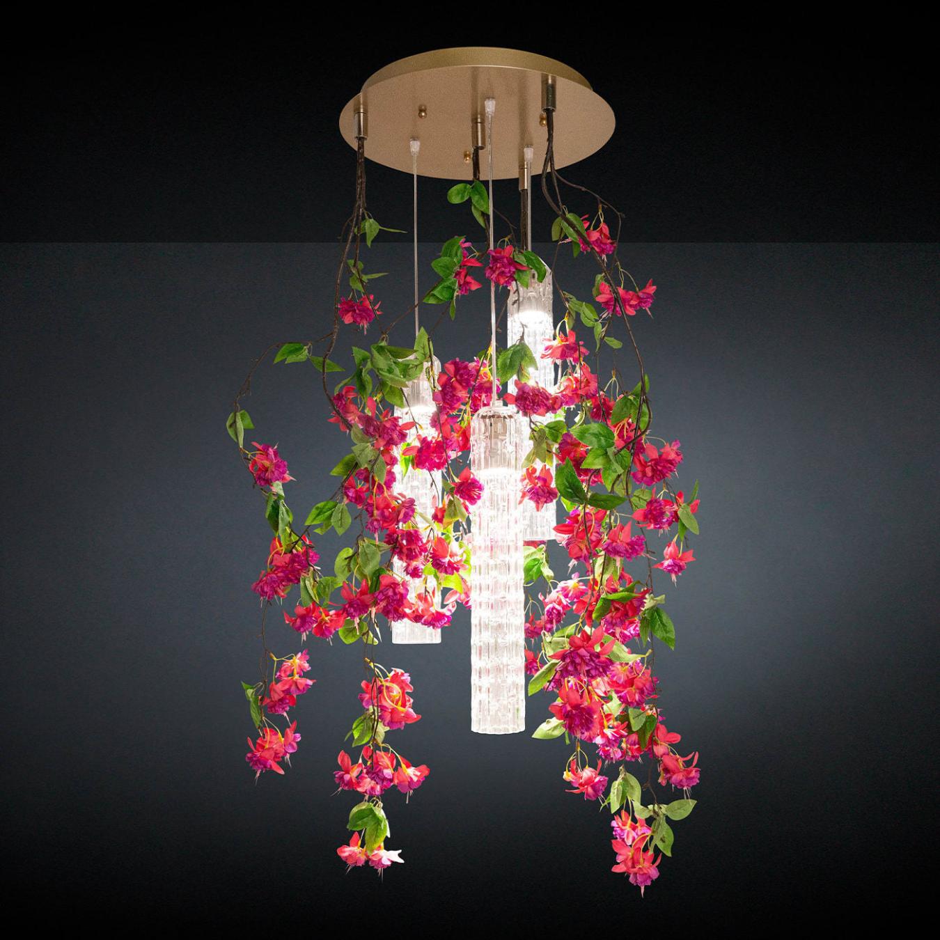 Lustre Pequeno Pink Cascade