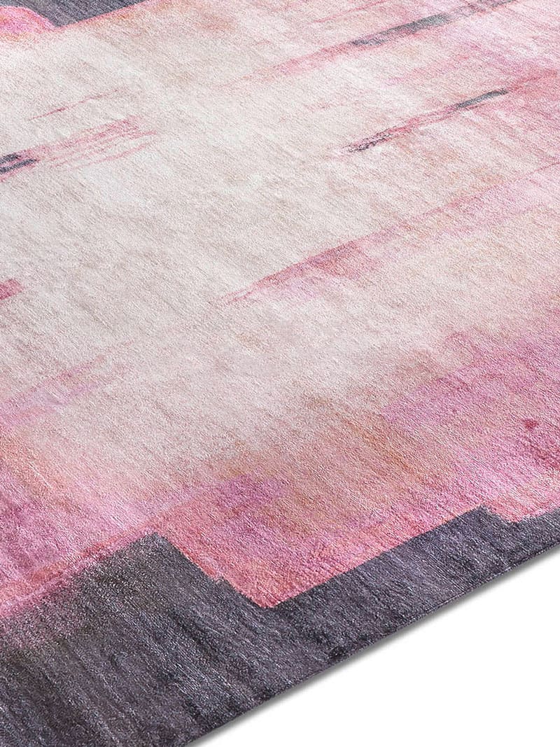 Tapete Hexagon Rosa Tecido à Mão | Tamanho: 183 × 274 cm