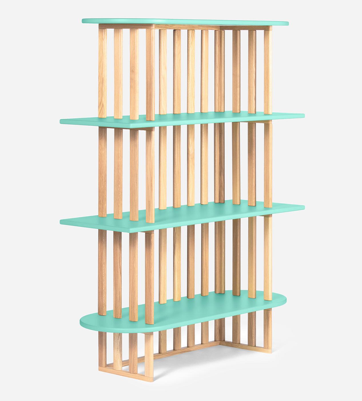 Estante Verde de Quatro Níveis