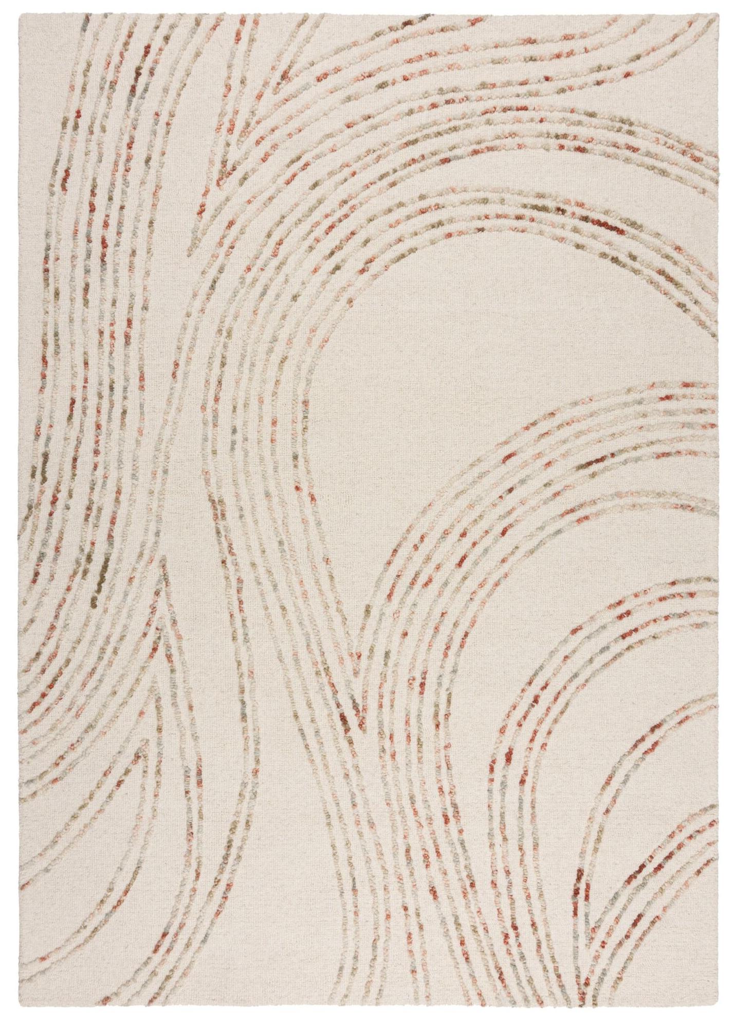Tapete Abstrato de Lã Bege/Laranja