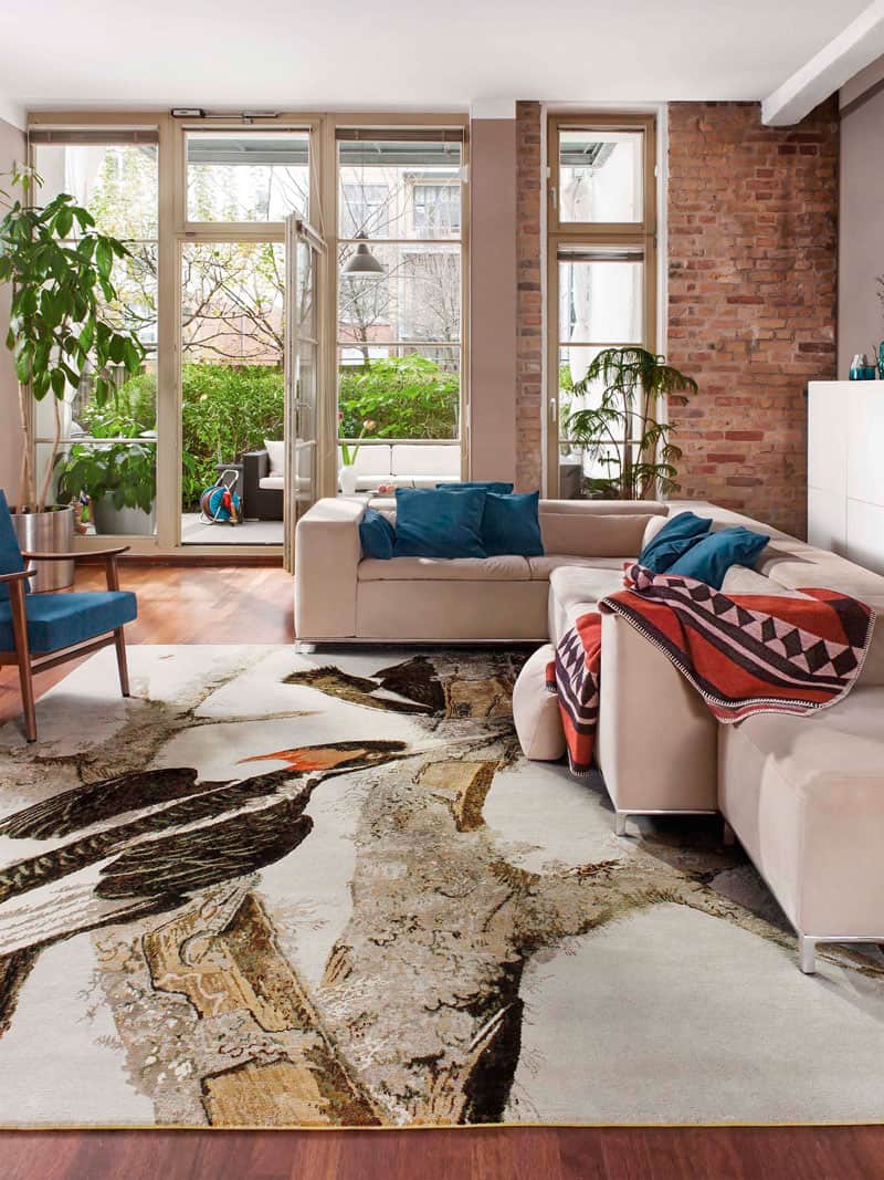 Tapete Two Birds Tecido à Mão