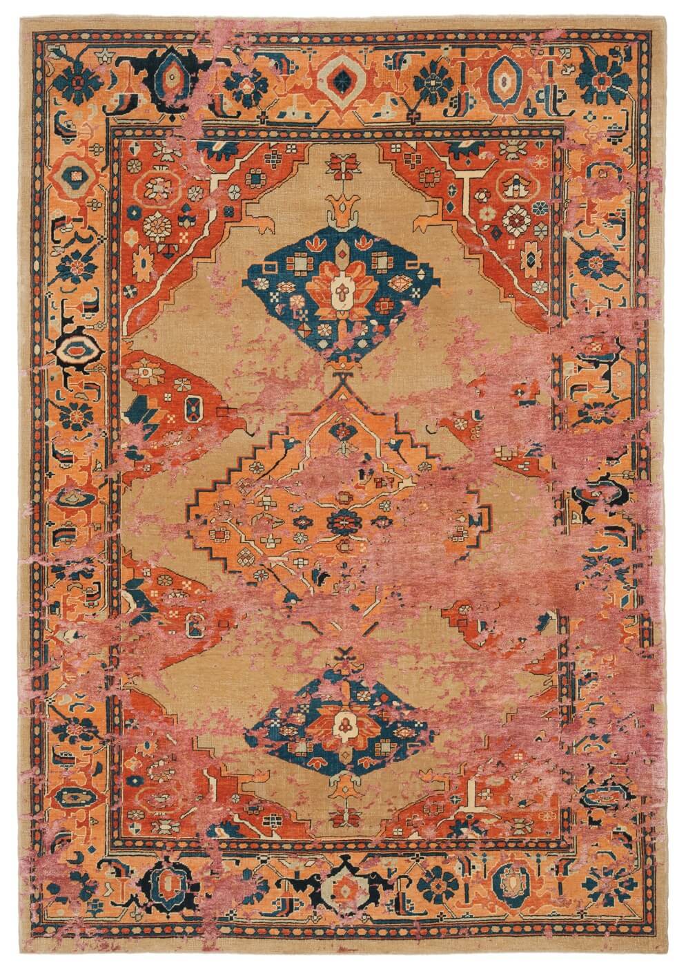 Tapete Serapi Kingsbury Sky Amarelo Rosa Seda | Tamanho: 250 × 300 cm