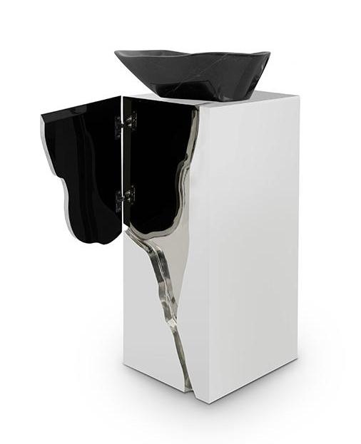 Lavatório de coluna design fraturado