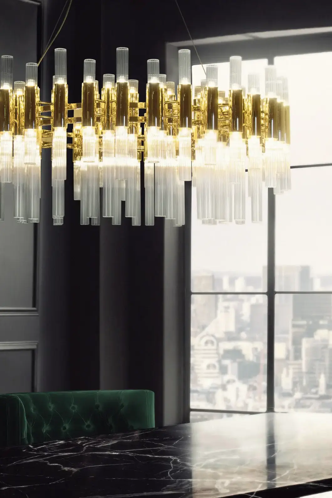 Candeeiro suspenso redondo cascata - 3