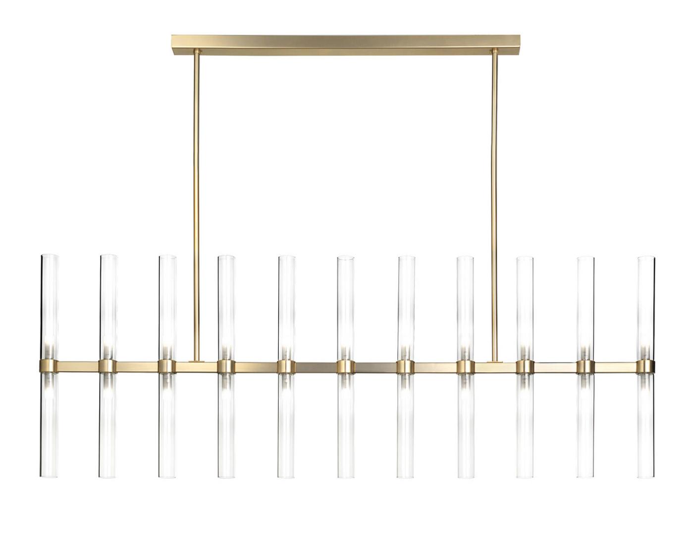Lustre Rectangular com Tubos de Vidro