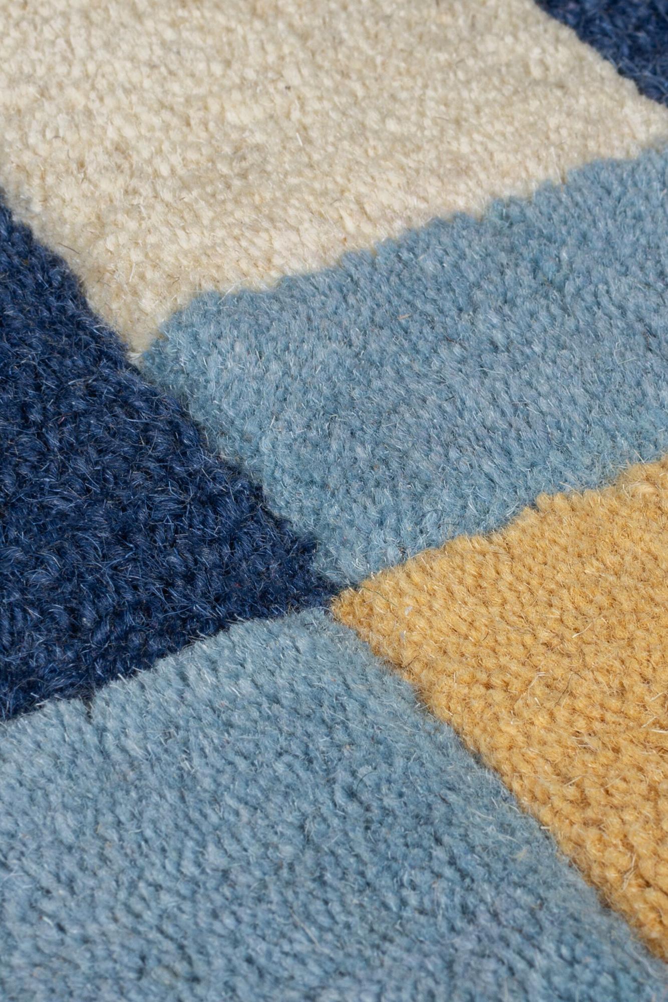 Passadeira com Orla às Riscas Azul