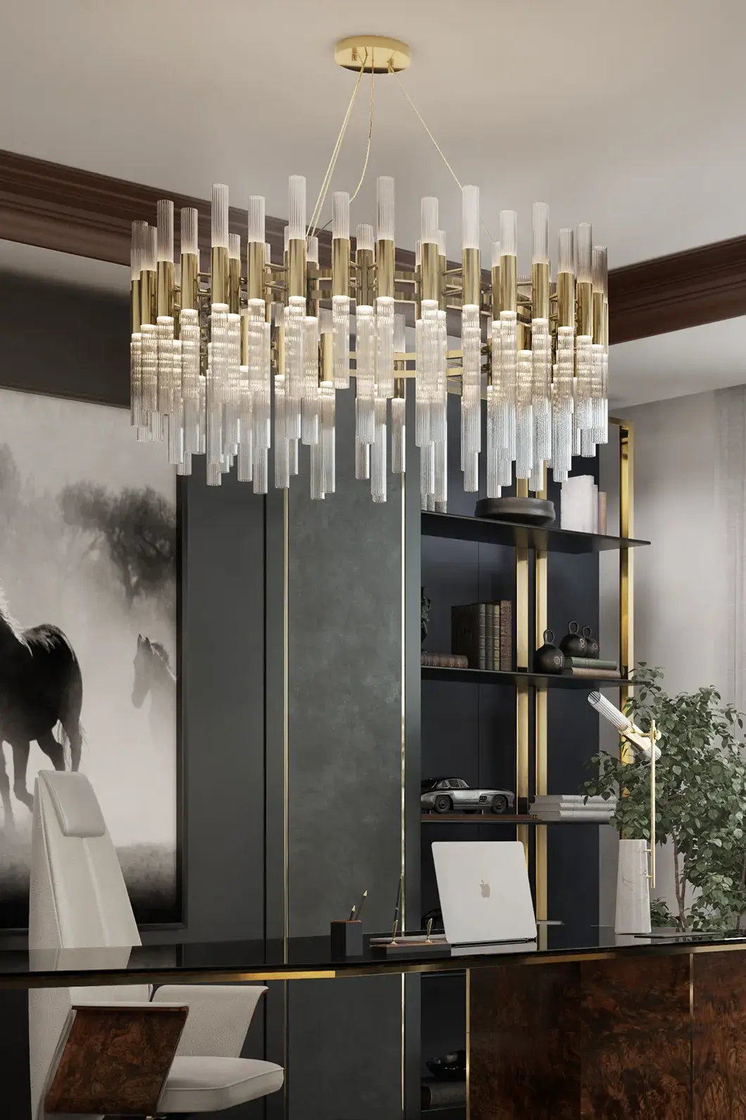 Candeeiro suspenso redondo cascata - 1