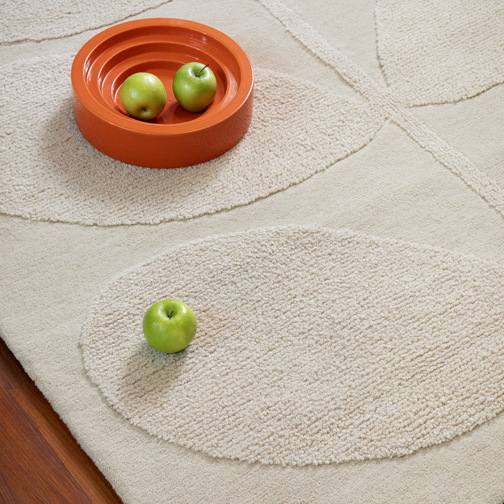 Tapete Designer Lã Solid Stem Cru