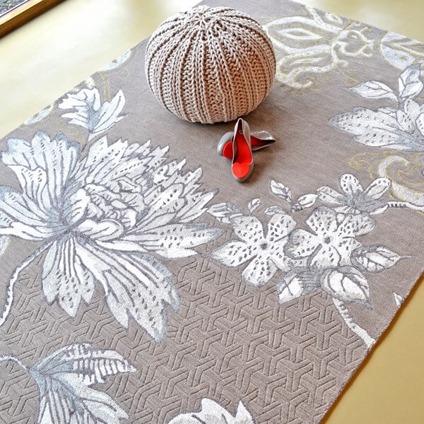 Tapete Fable Floral Cinzento | Tamanho: 200 × 280 cm