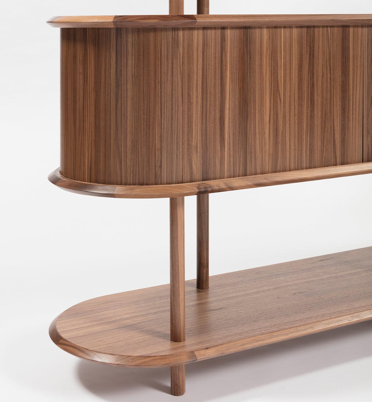 Estante Modular Moderna em Nogueira Canaletto