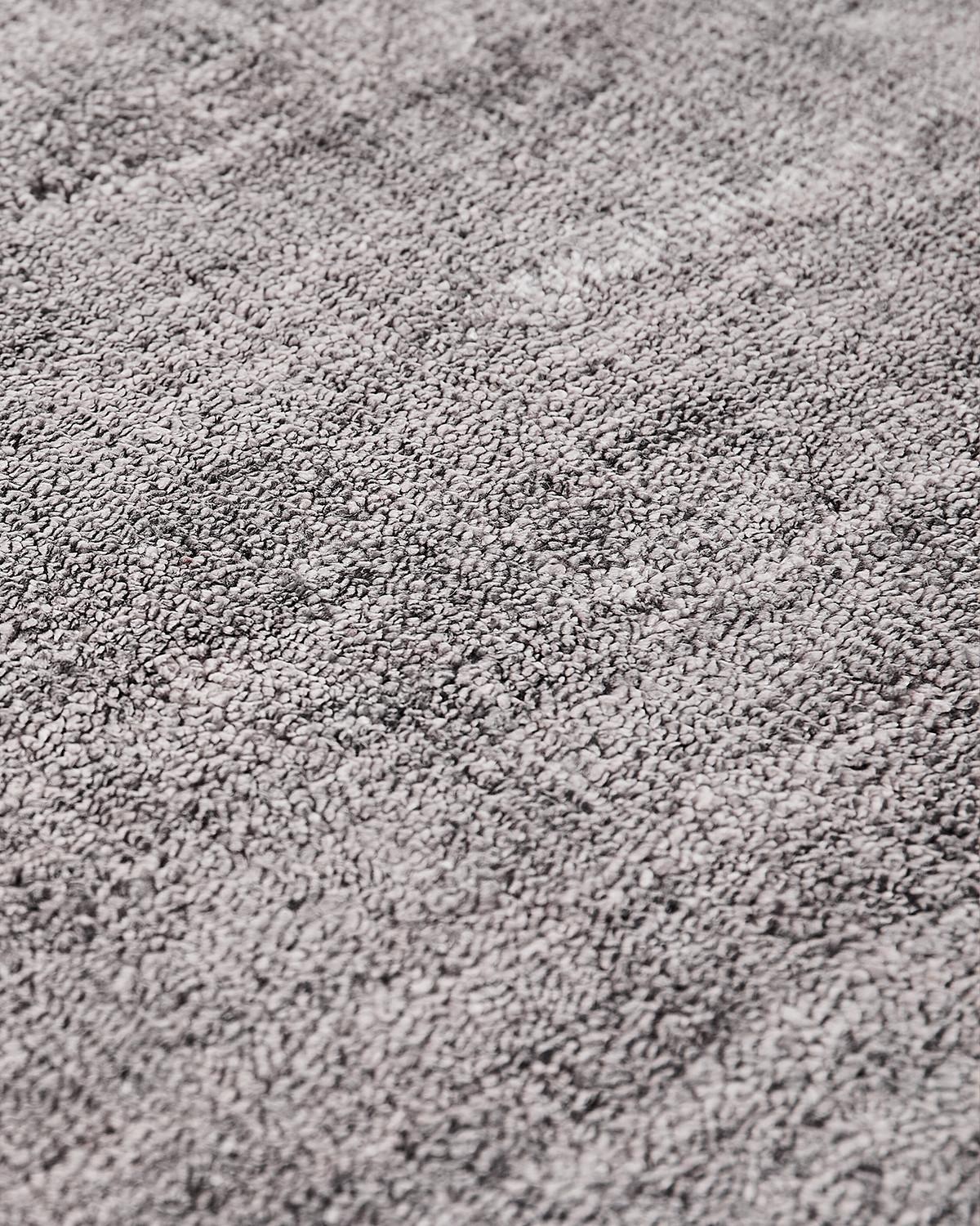 Tapete Redondo Prateado Seda de Bambu