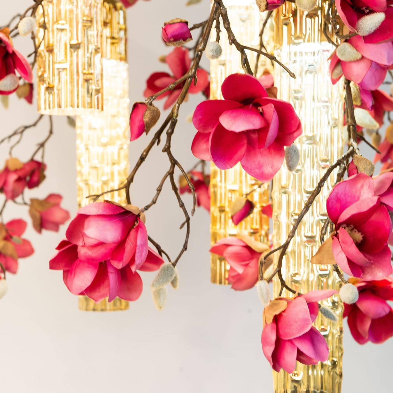 Lustre Quadrado Magnolia Dourado