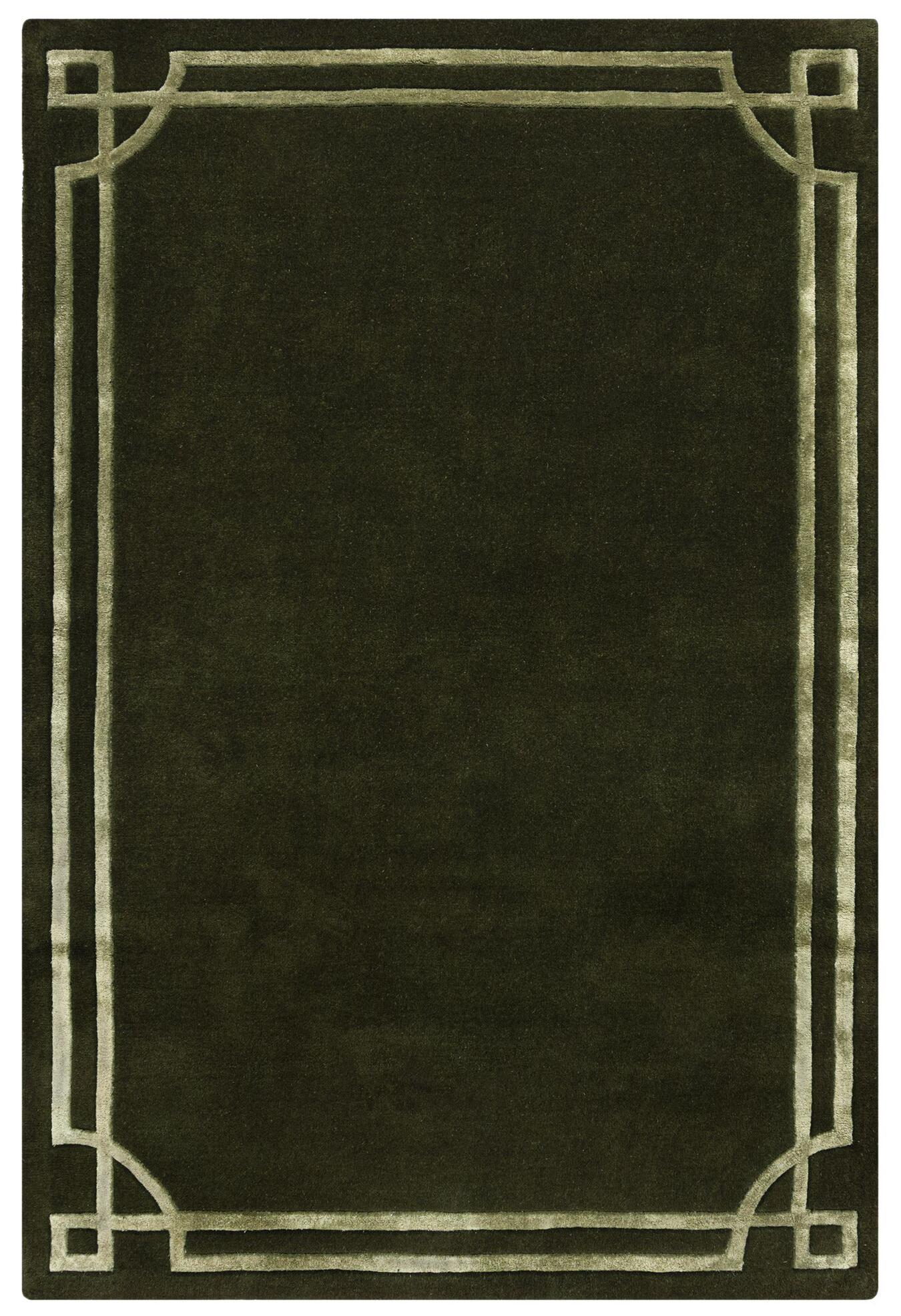 Tapete Moldura Art Deco Verde-Oliva