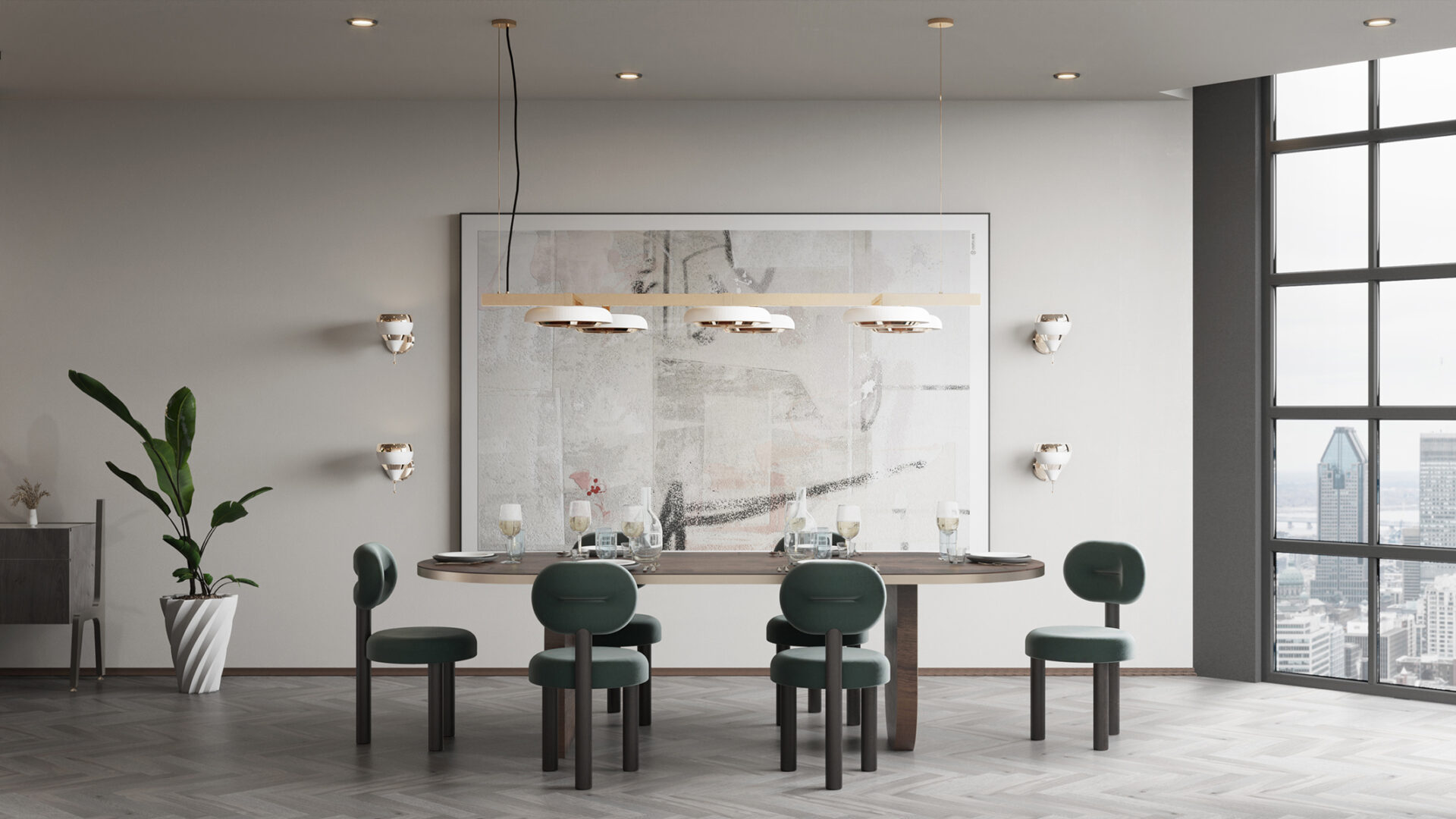 Candeeiro suspenso retangular Carter - 4