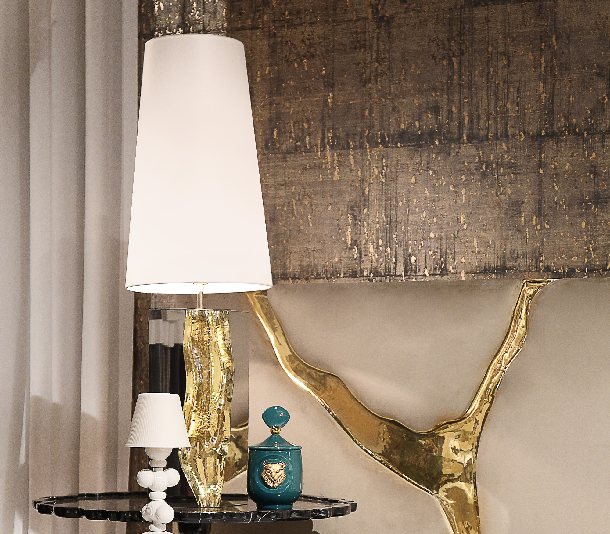 Candeeiro de mesa preto Glacier