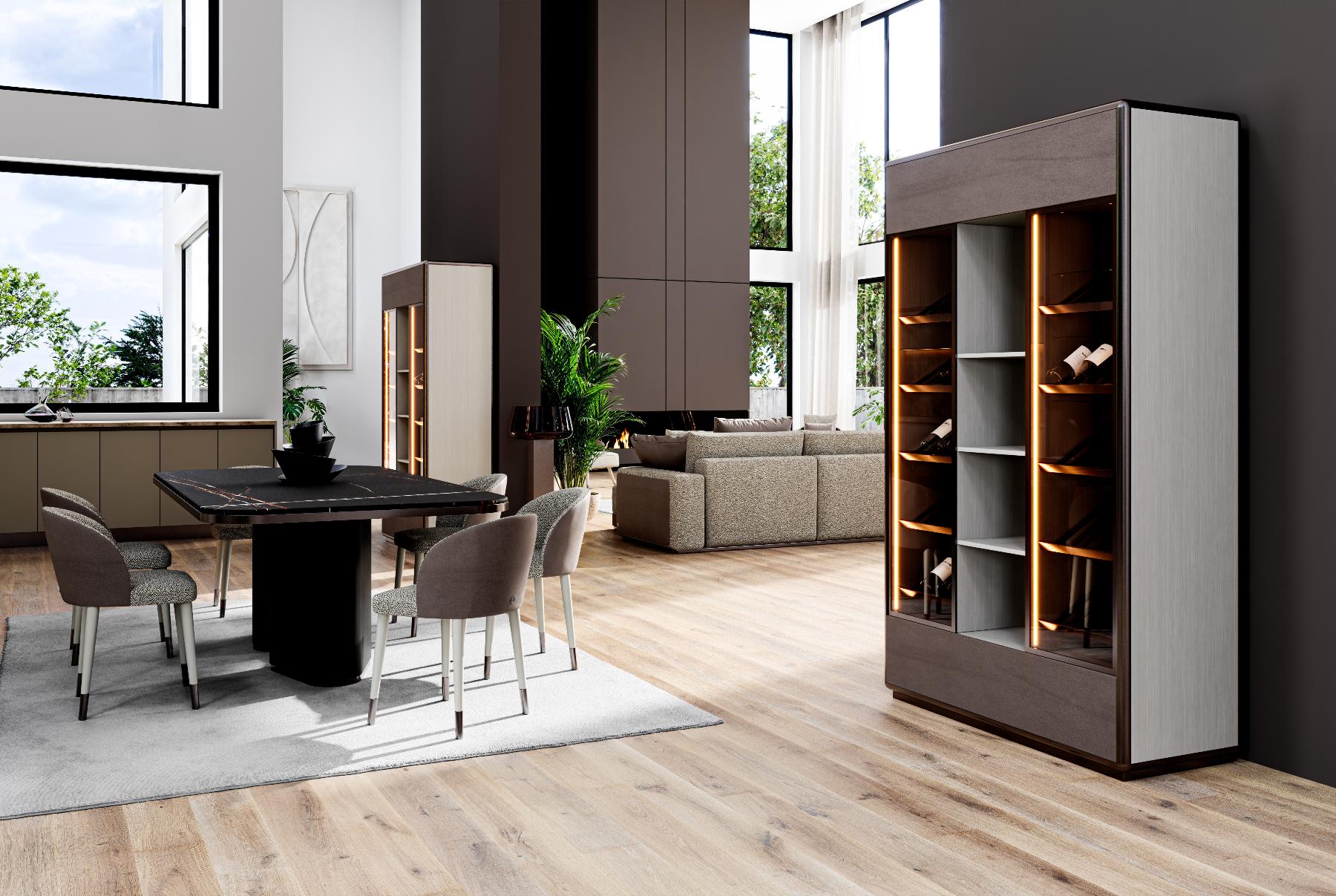 Mesa de Jantar Edmond em Mármore Escuro