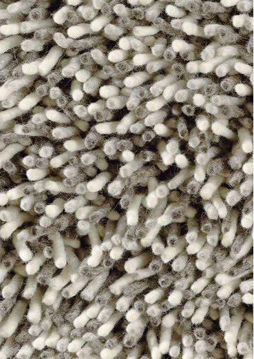 Tapete Shag Lã Feltrada Preto e Branco Gravel | Tamanho: 250 × 350 cm