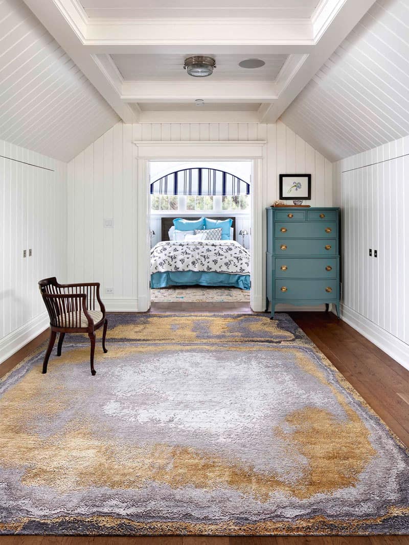 Tapete Gold em Cinzento Tecido à Mão