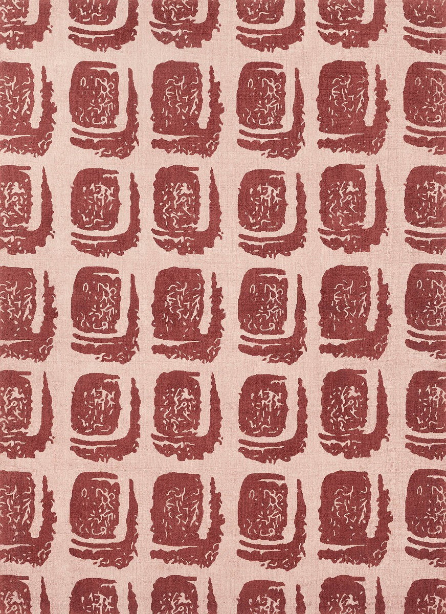 Tapete Woodblock Vermelho | Tamanho: 200 × 280 cm