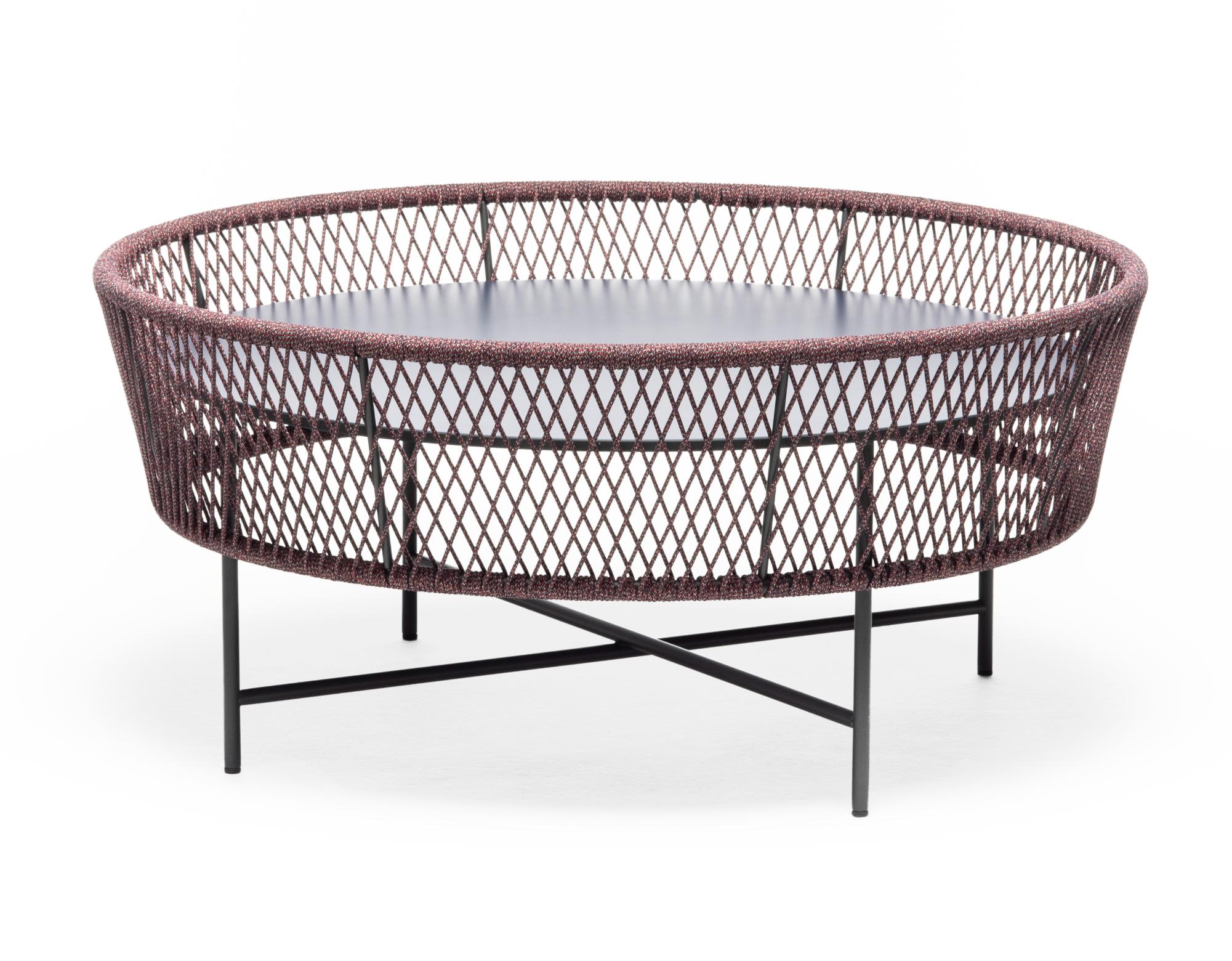 Mesa de Centro Redonda para Exterior Tamburo LG Azul & Vermelho
