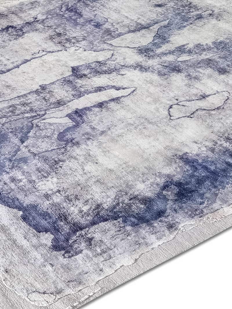 Tapete Mono Cinzento-Claro Luxury Feito à Mão