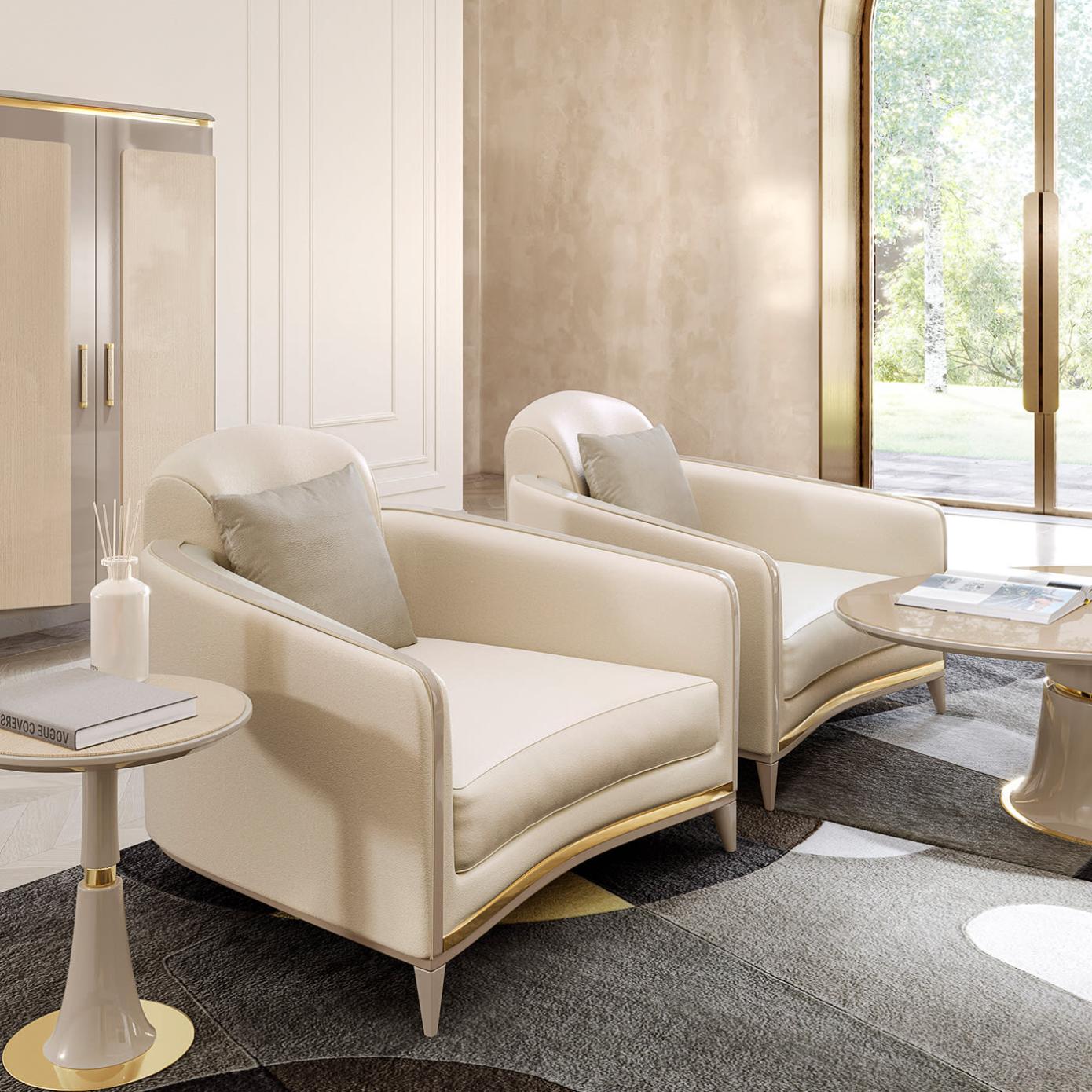 Mesa de Apoio Bege Prestige | Dimensões: Ø 45 × A 49 cm