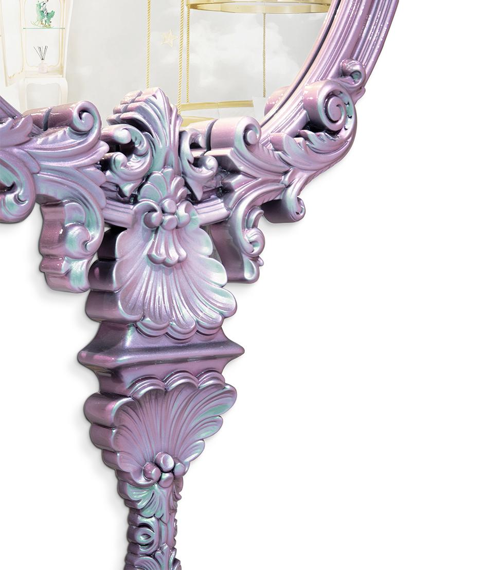 Espelho de parede Mystic Chameleon rosa