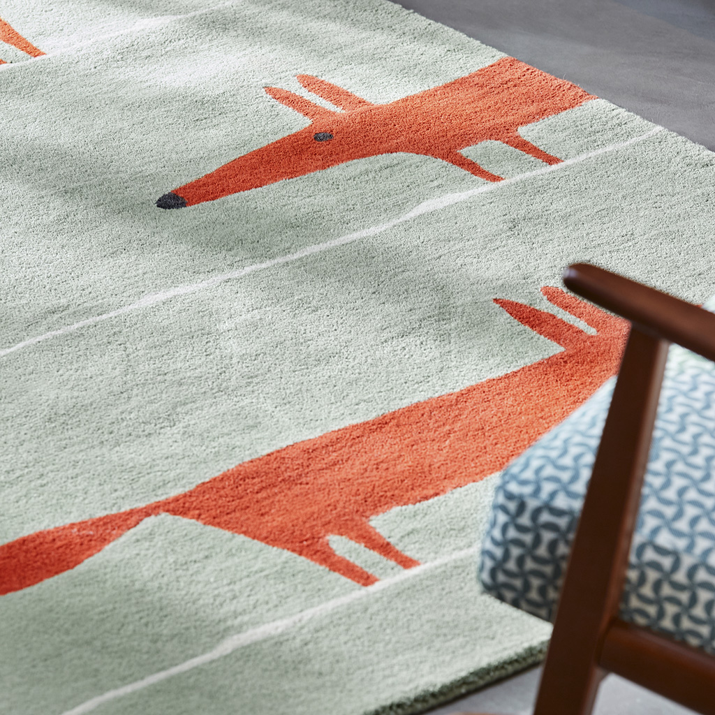 Tapete Mr. Fox Menta/Papoila | Tamanho: 90 × 150 cm