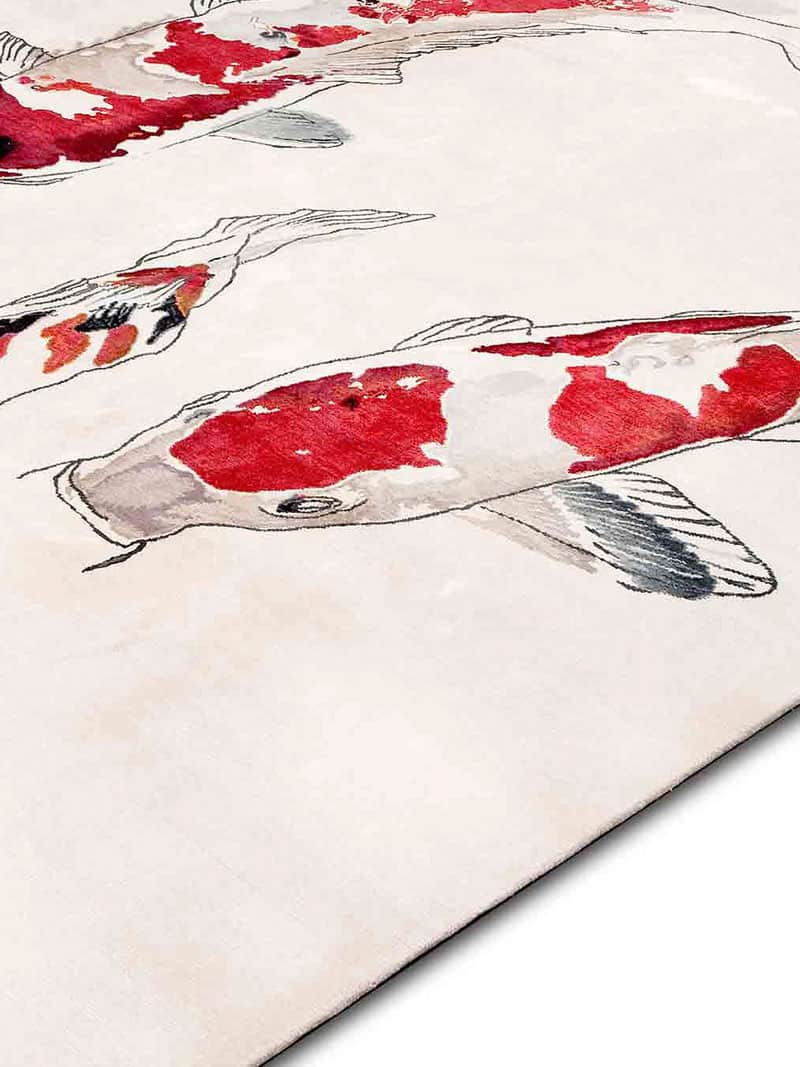 Tapete Fish Original em Branco Luxury Feito à Mão