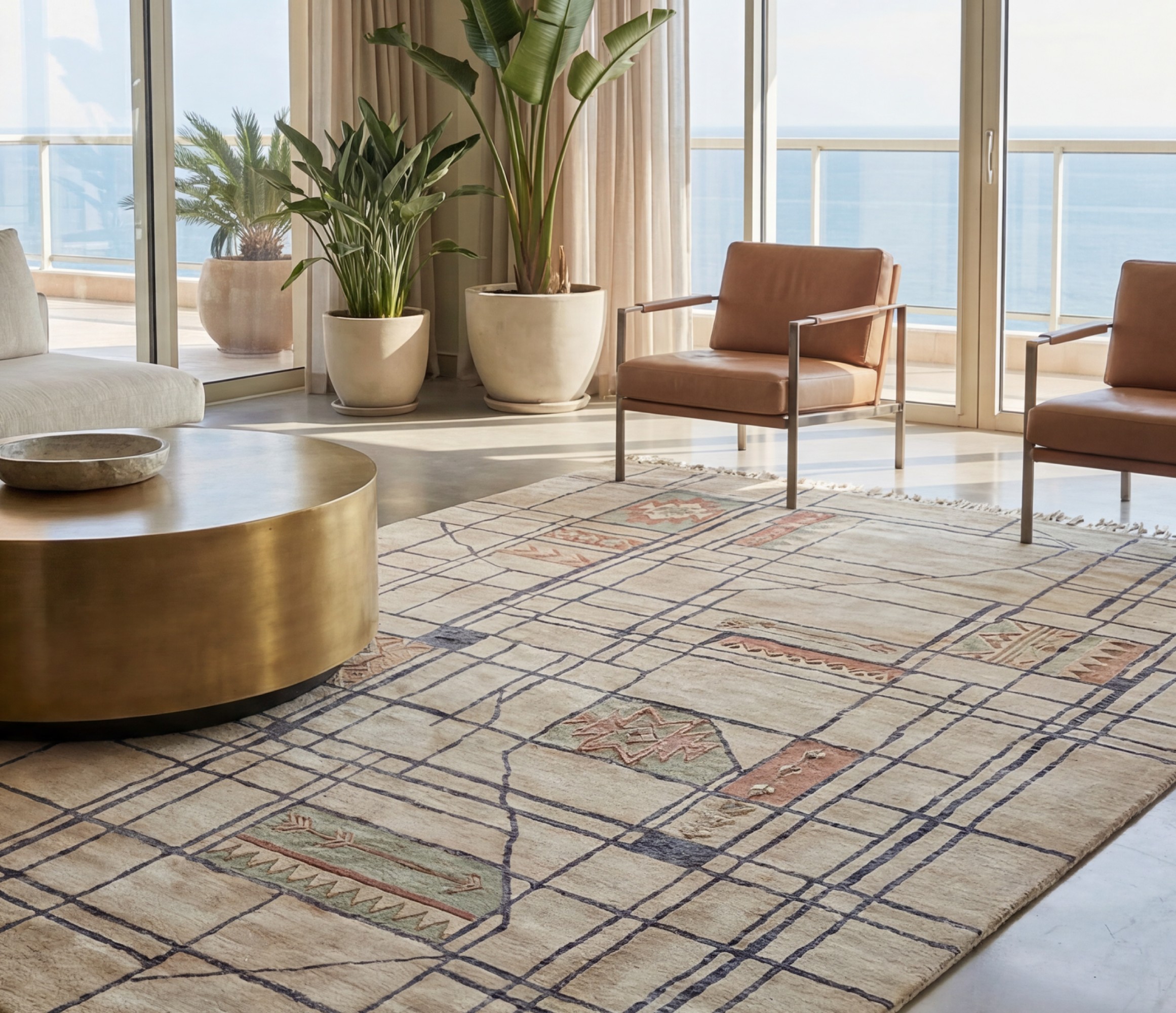 Tapete Linen Grid Warm