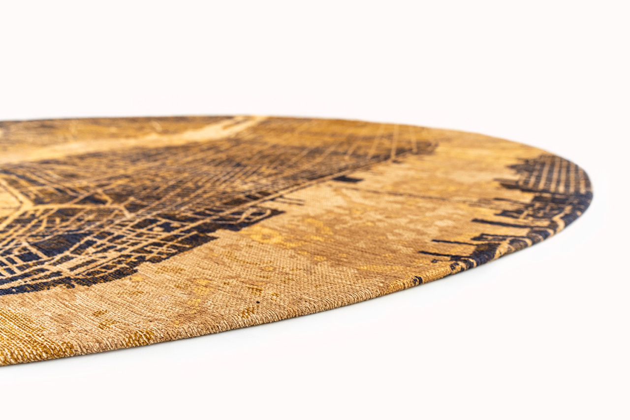 Tapete Gatsby Dourado 9315 Redondo | Tamanho: Ø 240 cm