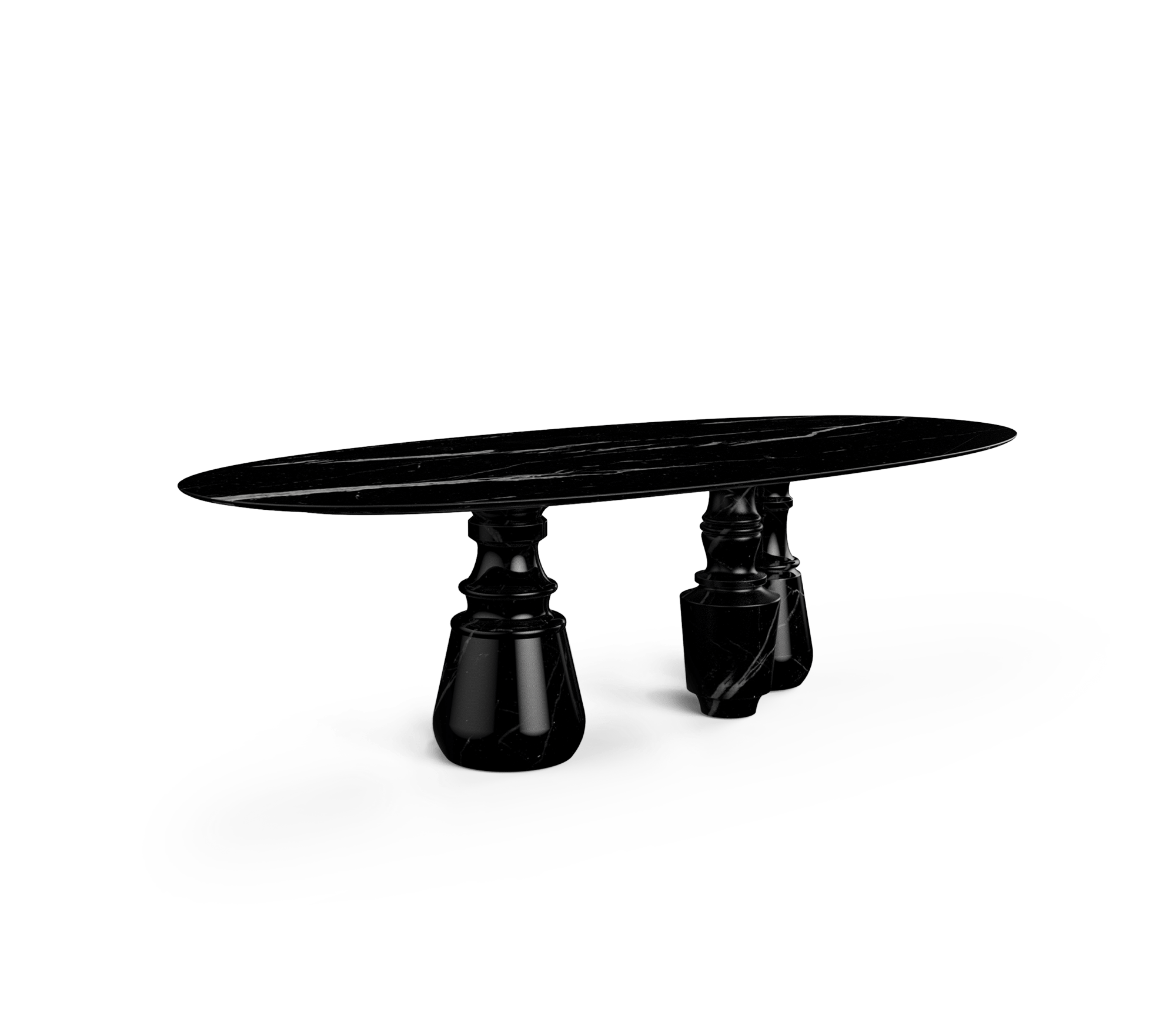 Mesa de Jantar Oval XL Nero Marquina Obsidian