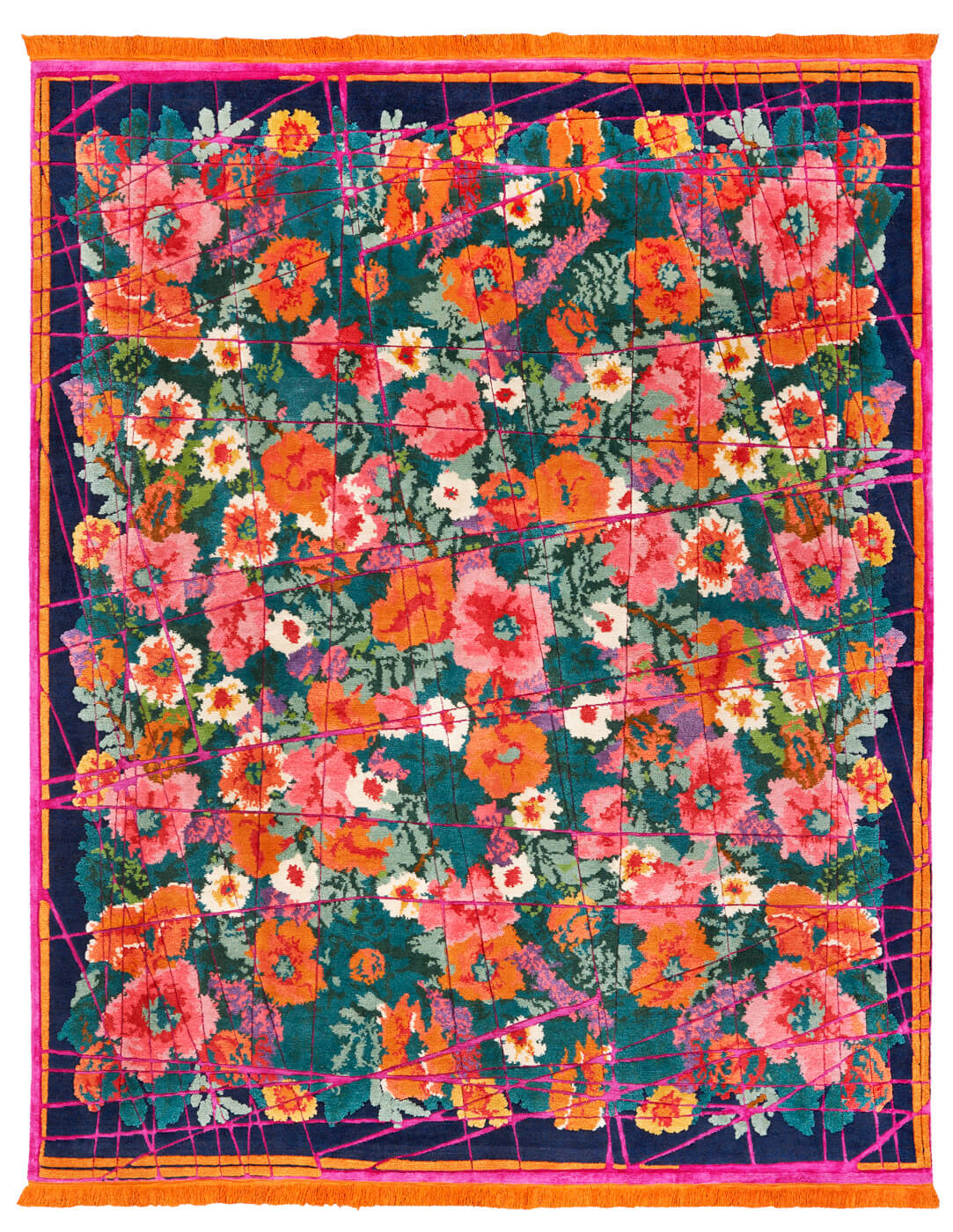 Tapete Scarlenka Allover Wrapped Azul-Escuro Rosa | Tamanho: 200 × 300 cm
