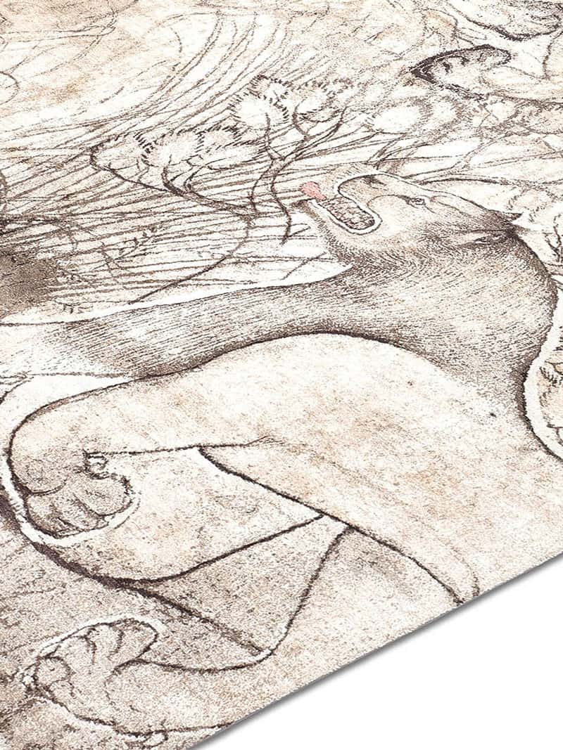 Tapete Two Lions Tecido à Mão